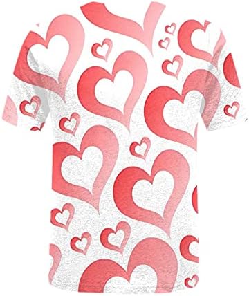 Ženski zaljubljeni Dan Ljubav srca Ispiši duks opuštena-montira s kratkim rukavima o vratu Fahsion Tees Streetwear