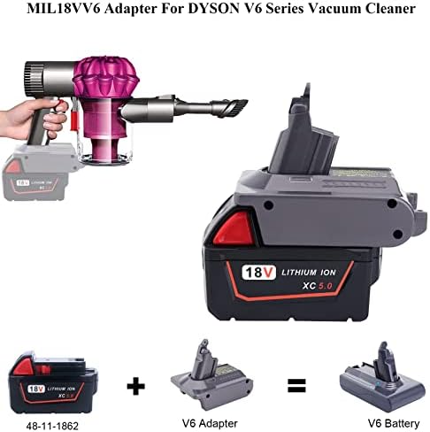 Zamjena za dison v6 adapter za baterije za Milwaukee M18 18V bateriju za Dyson V6 SV03 SV04 SV09 DC62 DC59 Fluffy vakuumski pretvarač