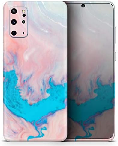 Dizajn Skinz mramornizirani ružičasti i plavi raj V322 Zaštitni vinilni naljepnica za omotač Kože kompatibilan sa Samsung Galaxy S20