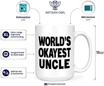Svjetski najkusniji ujak - smiješna šaljiva gag poklon porodica 15oz dvostrana šolja čaja za kavu