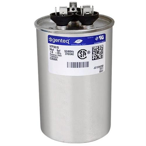 GE - 55 + 5 UF MFD x 370 VAC Capcom zamjena Dual Capacitor Round # C3555R / 97F9815