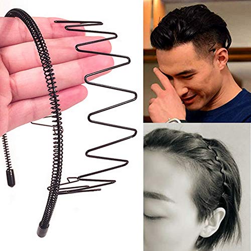 10 pakovanja metalne trake za kosu za muškarce žene Unisex crna metalna traka za glavu obruč za kosu proljeće valovita traka za kosu