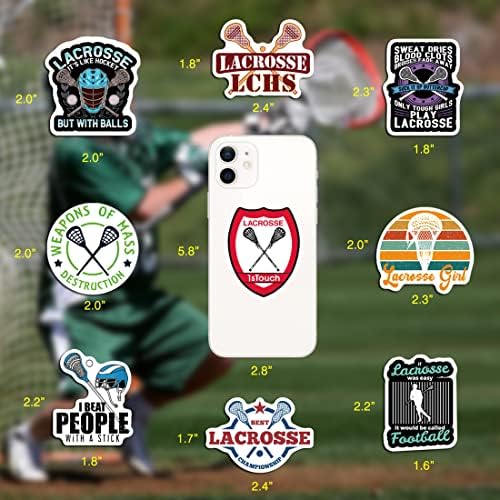 Lacrosse naljepnice 50pcs Sportske naljepnice, lacrosse naljepnice za kacige, pokloni za djevojčice / dječake, vodootporne vinilne