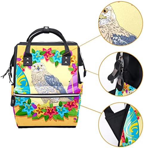 Guerotkr putni ruksak, ruksak za torbu pelena, ruksak pelena, šareni uzorak ptica za životinje s klizačem