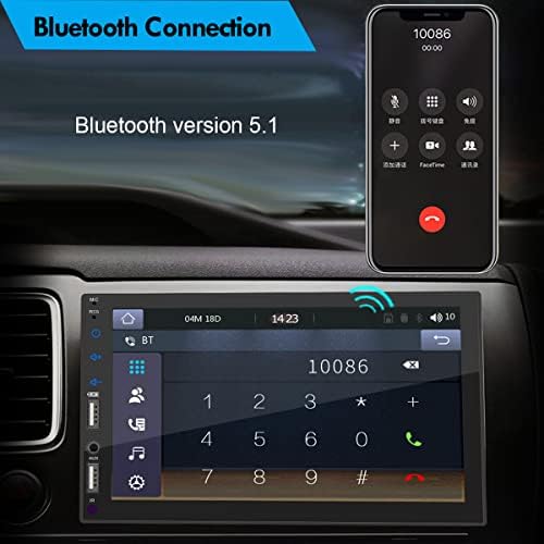 Double Din Car Stereo sa bežičnim jabučnim karplay-om od 7 inča sa dodirnim ekranom sa zaslonom Bluetooth dodirnog ekrana Automatsko reprodukciju sa sigurnosnim kopijama