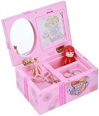 Xjjzs Pink Dancing Girl Music Box ukrasi Kućni dekor Nakit Organizator za pohranu