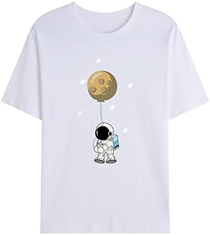Muška modna majica Astronaut Holding Planet Balloons Solarni sistem Svemir Majica Funny Slatke grafičke majice