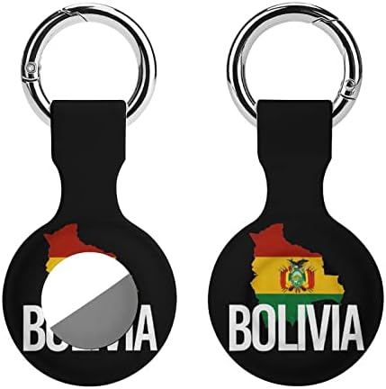 Bolivija karta i zastava zaštitni poklopac slučaj Kompatibilan za AirTag Anti-izgubio lokator držač za novčanik prtljagu ovratnik