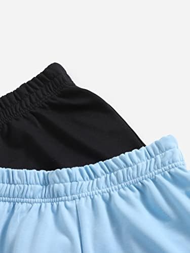 Knyoop kratke hlače za žene za ženske kratke hlače 2 pakovanje čvrstih elastičnih struka kratke hlače