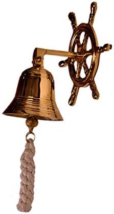 3-inčni puni mesing nautički zvono sa kapetanskim kukom za kotač: jedinstveni gusarski brod Poklon Poklon kući i hramovi