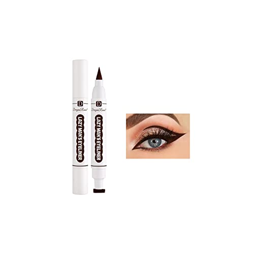 Tečni Eyeliner i eyeliner Stamp Tool-vodootporna dugotrajna i razmazana šminka za oči-dvostruka šarena tečna olovka za oči