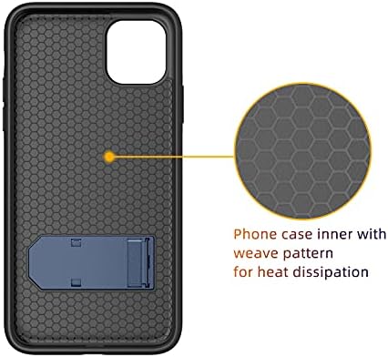 Wixgear iPhone 12 Pro CASE, Hladnjački telefon Combo sa kaišnim kopčom i postoljem za iPhone 12 Pro sa zaštitnikom zaslona od kaljenog stakla