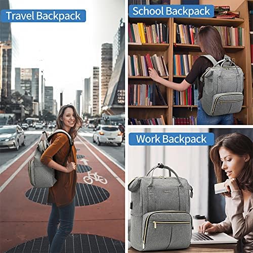 Focdod backpack za ženske torbe za ruksak za žene za posao 15,6 inčni računarski dnevni pasak vodootpornog ruksaka sa USB punjačem za posao sa fakultetom