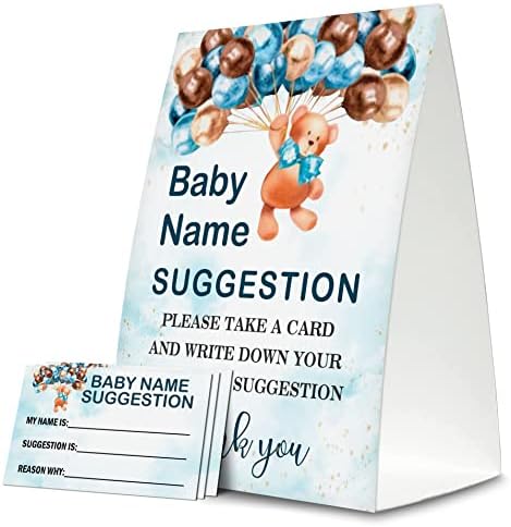Baby Name prijedlog za Baby Shower igre, Bear baloni tematske ime prijedlog igra kartica, Party Favors Supplies ukrasiti za baby tuševi