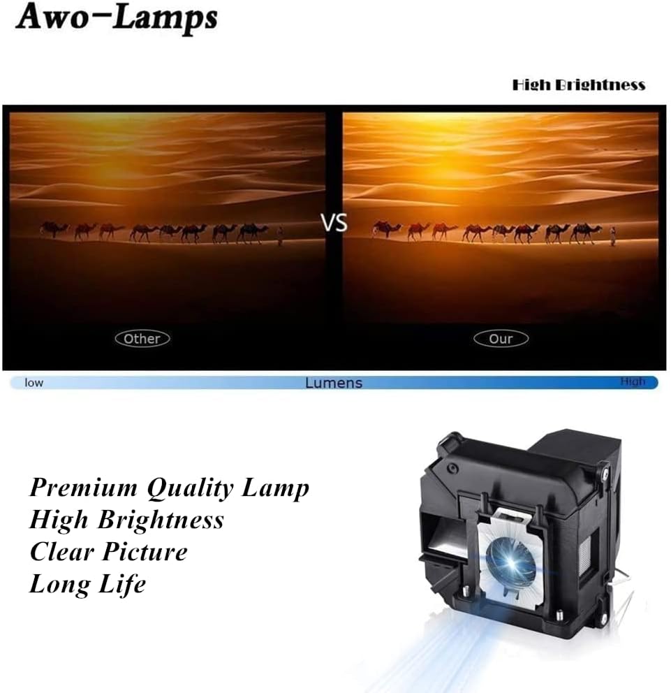 AWO zamjenska žarulja za sijalice za ELPLP68 / V13H010L68 sa kućištem za Epson PowerLite kućno kino 3010 / HC3010E / 3020 3D / 3020E