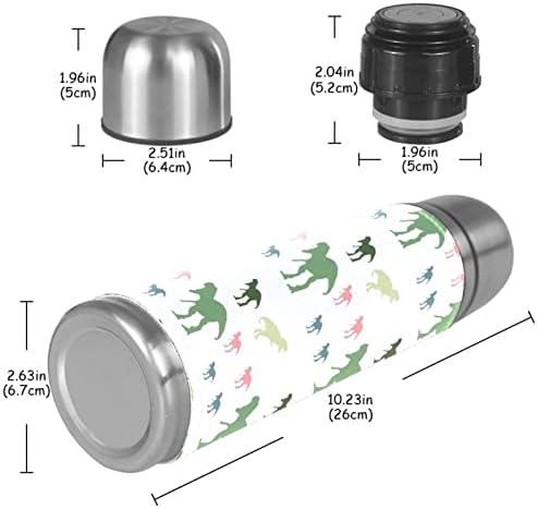 Koža od nehrđajućeg čelika izolirana kriglom dinosaur Termos boca vode za vruće i hladne napitke djeca odraslih 16 oz