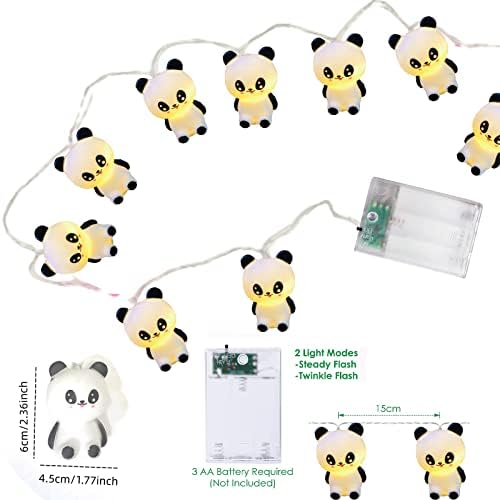 9.8 FT slatka Panda noćna svjetla 20 LED Panda u obliku žice životinjska bajkovita svjetla za djecu Dječija spavaća soba kućni ukras