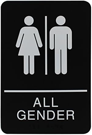 Headline potpisuje sve znakov za toalet spolova, 6 x 9 inča, ada, plava i bijela