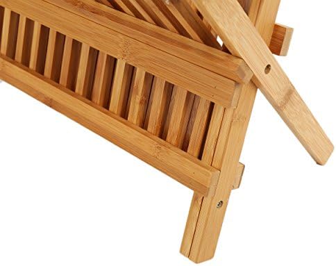 Položak za suđe Juvale - 2 slojna bambusa za sušenje za sušenje kuhinje - suve i skladišta, čaše i pribor - sklopljivo i kompaktno