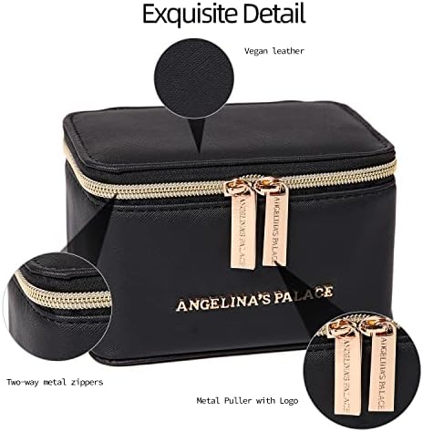 Angelina's Palace Nakit Organizovanje CASE BRISMAD Pokloni Putna torba Veganska kožna kutija za ogrlice nabora