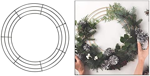 Ugplm Iron Okrugli žica Weart izrada okvira cvjetni aranžman DIY za odmor, 30cm_black