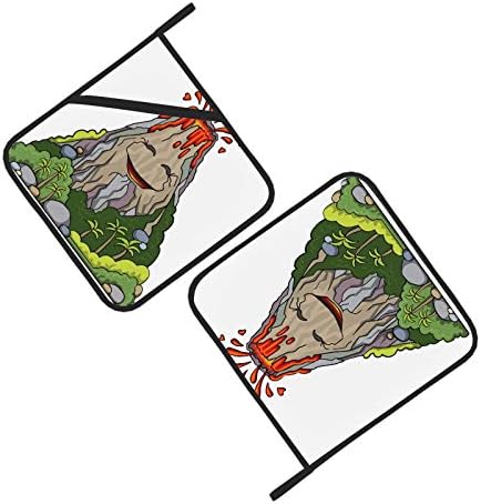 Ja lava, punila sa nasmijanim vulkanom i HE nosačem potporni topline otporni na toplotnu jastučiće za kuhinju 2 kom, vruća jastučić 8 × 8 inča za kuhanje i pečenje