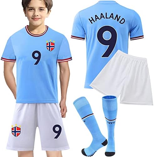 Casmyd Dečiji mladić za omladinu Haalandd + kratke hlače Svjetski kup Halland 9 fudbalski tim Sportski majica za bomlje za dječake