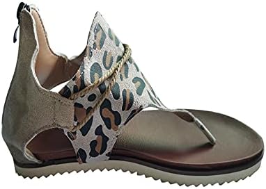 Ženske cipele Ženske modne ravne sandale Ležerne prilike udobne sandalne krave Leopard Print Clip-Toe Neklizajući sandale za plažu