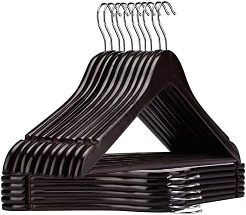 JDGOU vješalice 20 paketa Drvena vješalica vješalica za odjeću glatki završni vješalice bez klizanja pant bara vješalice za odjeću