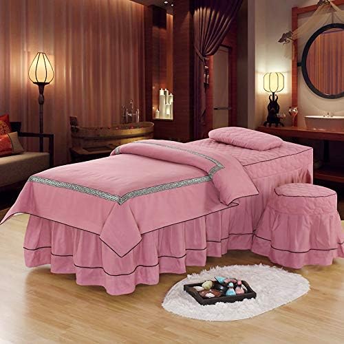 Prekrivač kreveta za vez u evropskom stilu, Meki stol za masažu postavlja prekrivač sa rupom za oslonac za lice 3-dijelni pokrivač za masažu-a 70x190cm